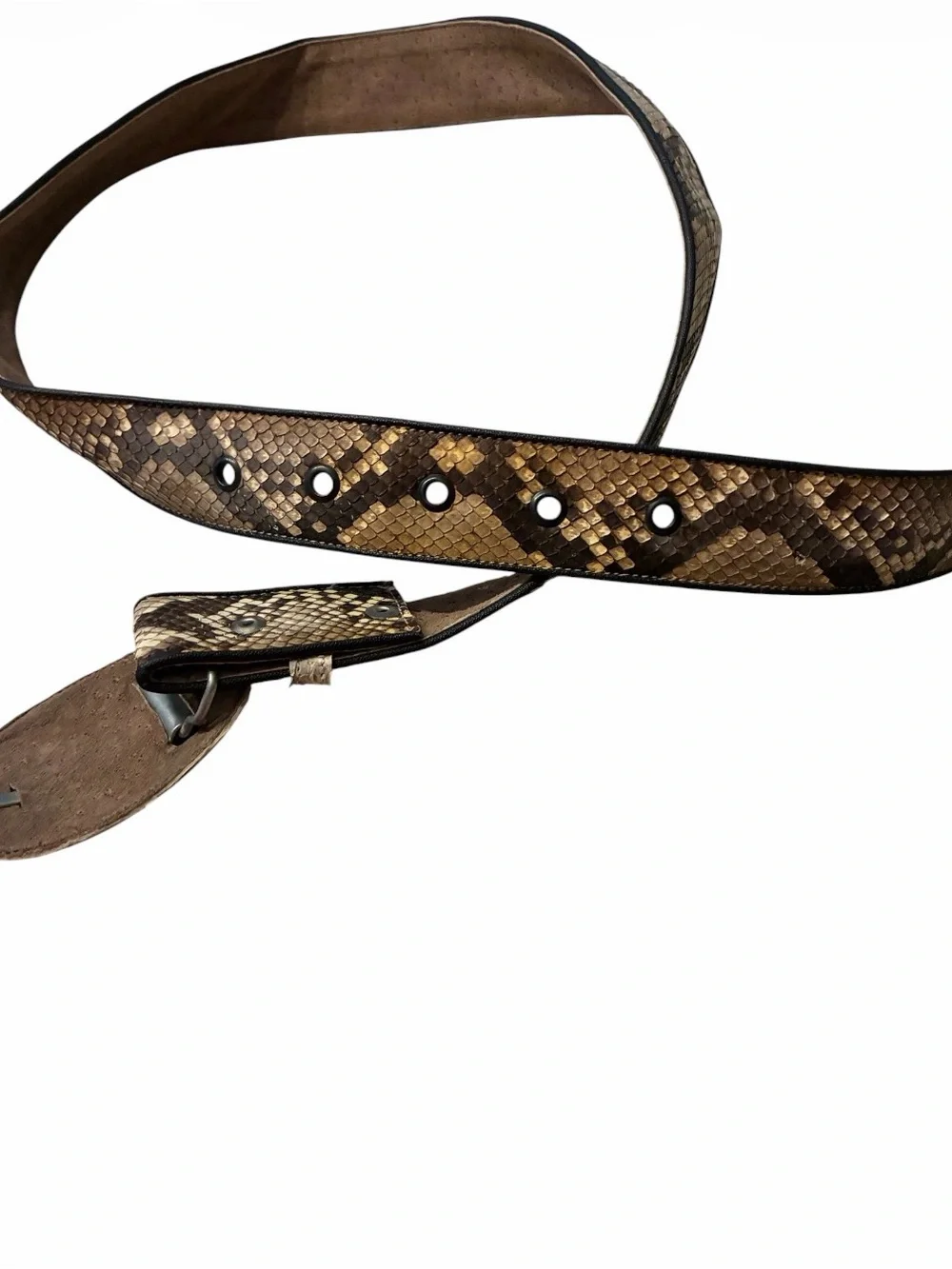 Vintage Authentic Python Snakeskin Leather Back Reptile Belt Western Cowboy